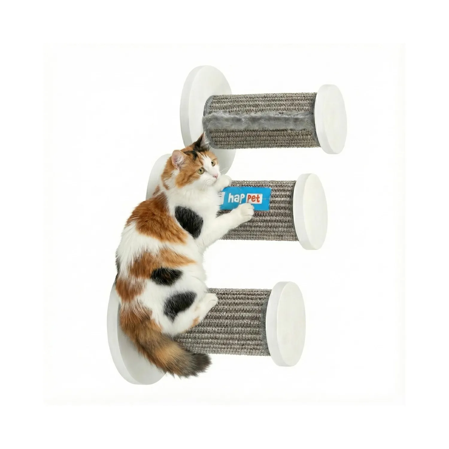 Happet Wandstufen Katze 3-tlg 18x22 cm grau Sisal
