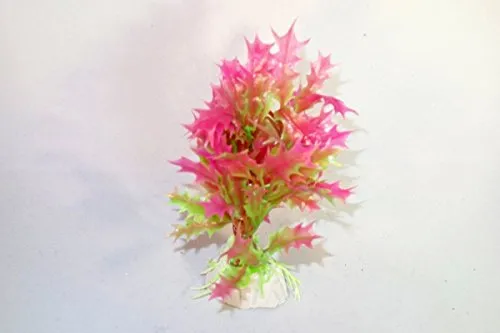 Happet Kunstpflanze grün-pink 10 cm Aquarium Deko