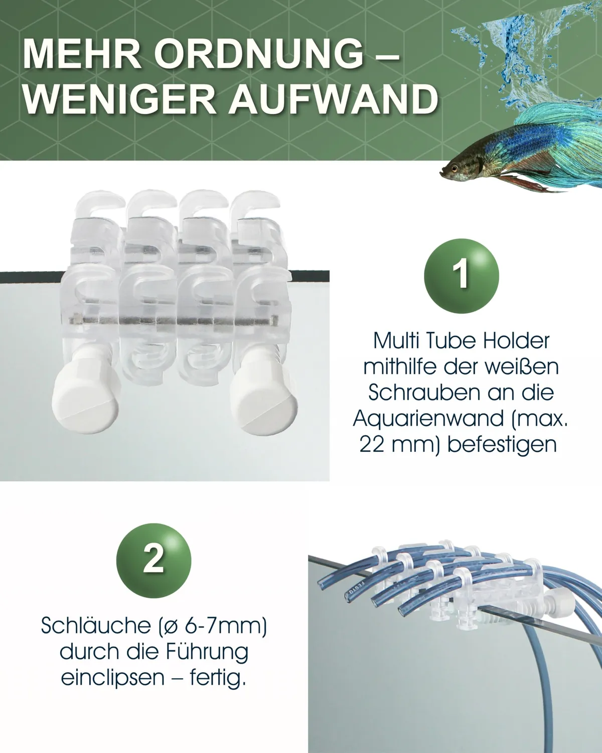 TUNZE Comline Multi Tube Holder Schlauchhalter 4 Stück