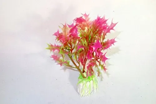 Happet Kunstpflanze grün-pink 10 cm Aquarium Deko
