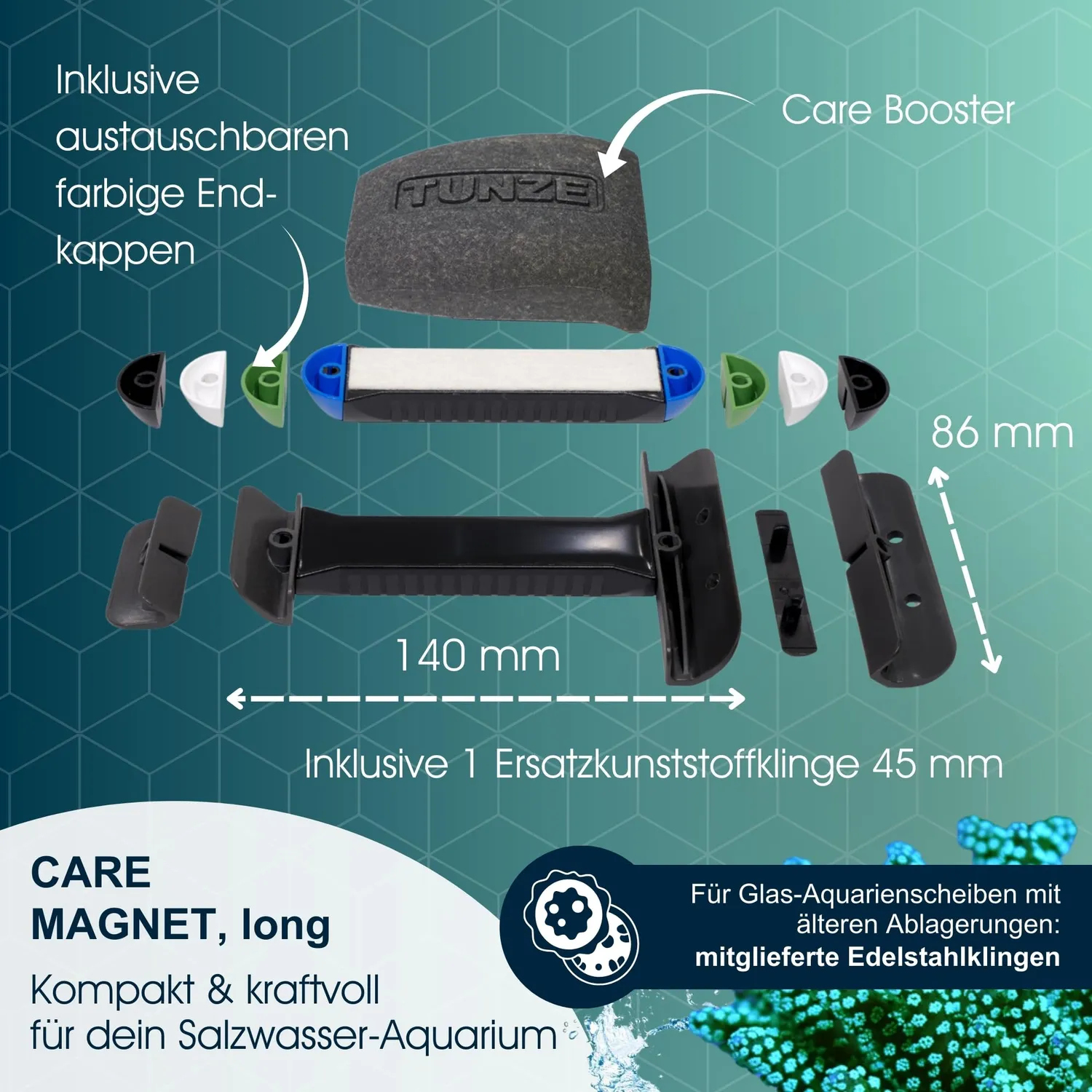 TUNZE Care Magnet Long Scheibenreiniger 10-15 mm Glas