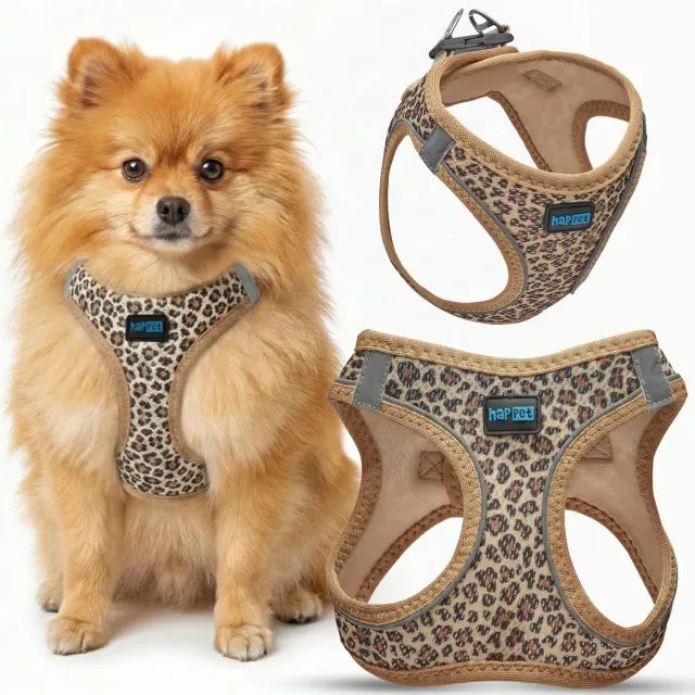Happet Hundegeschirr M Leopard Air-Mesh Softgeschirr