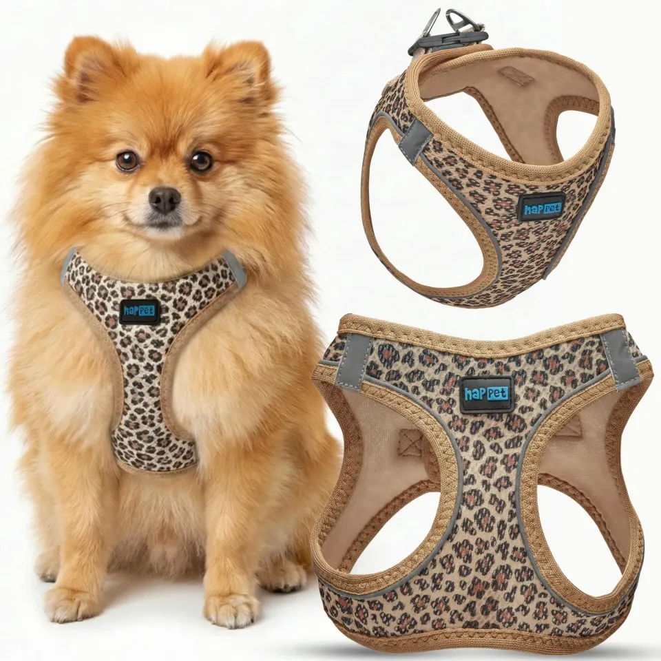 Happet Hundegeschirr M Leopard Air-Mesh Softgeschirr