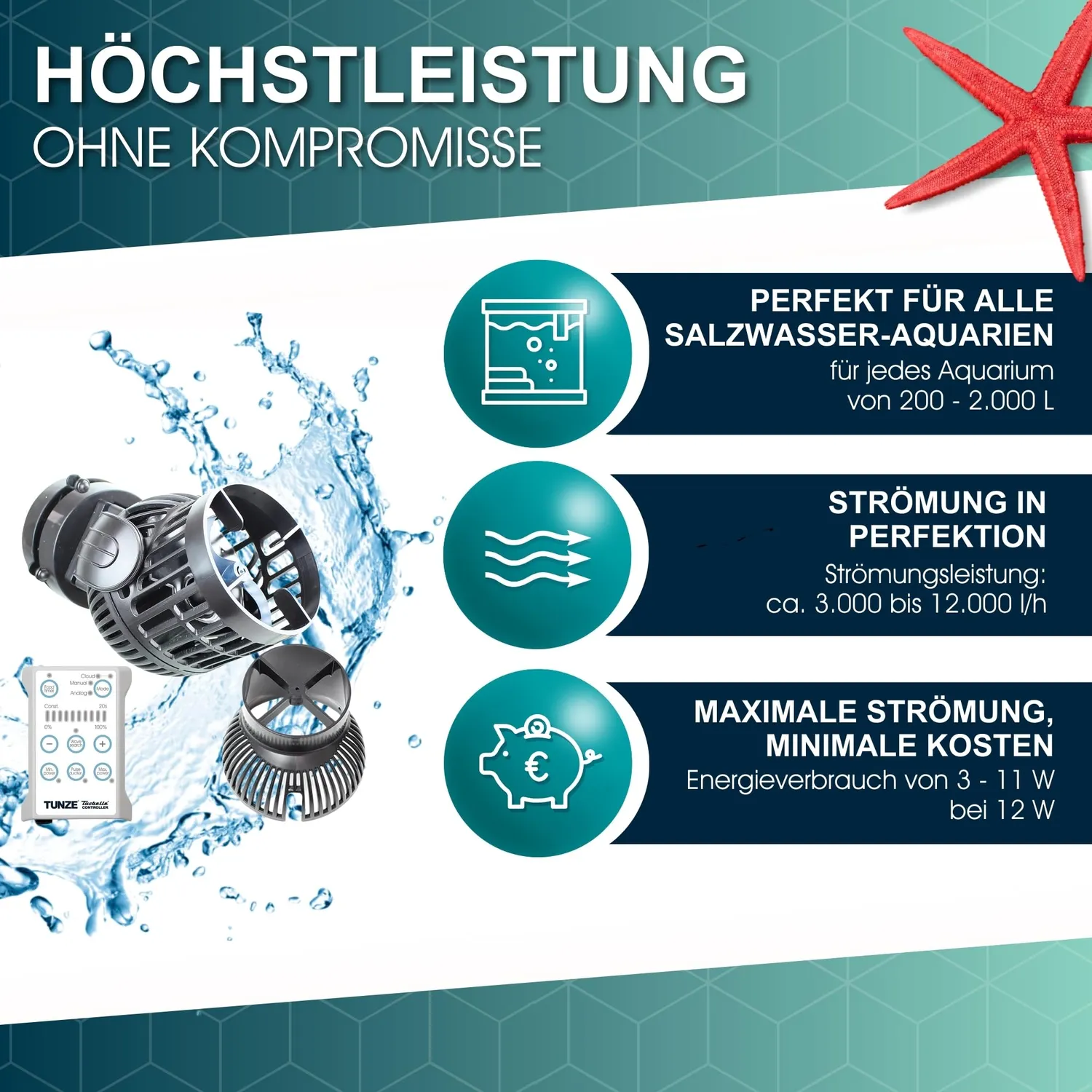 TUNZE Turbelle stream 6105 eco Strömungspumpe 12000 l/h
