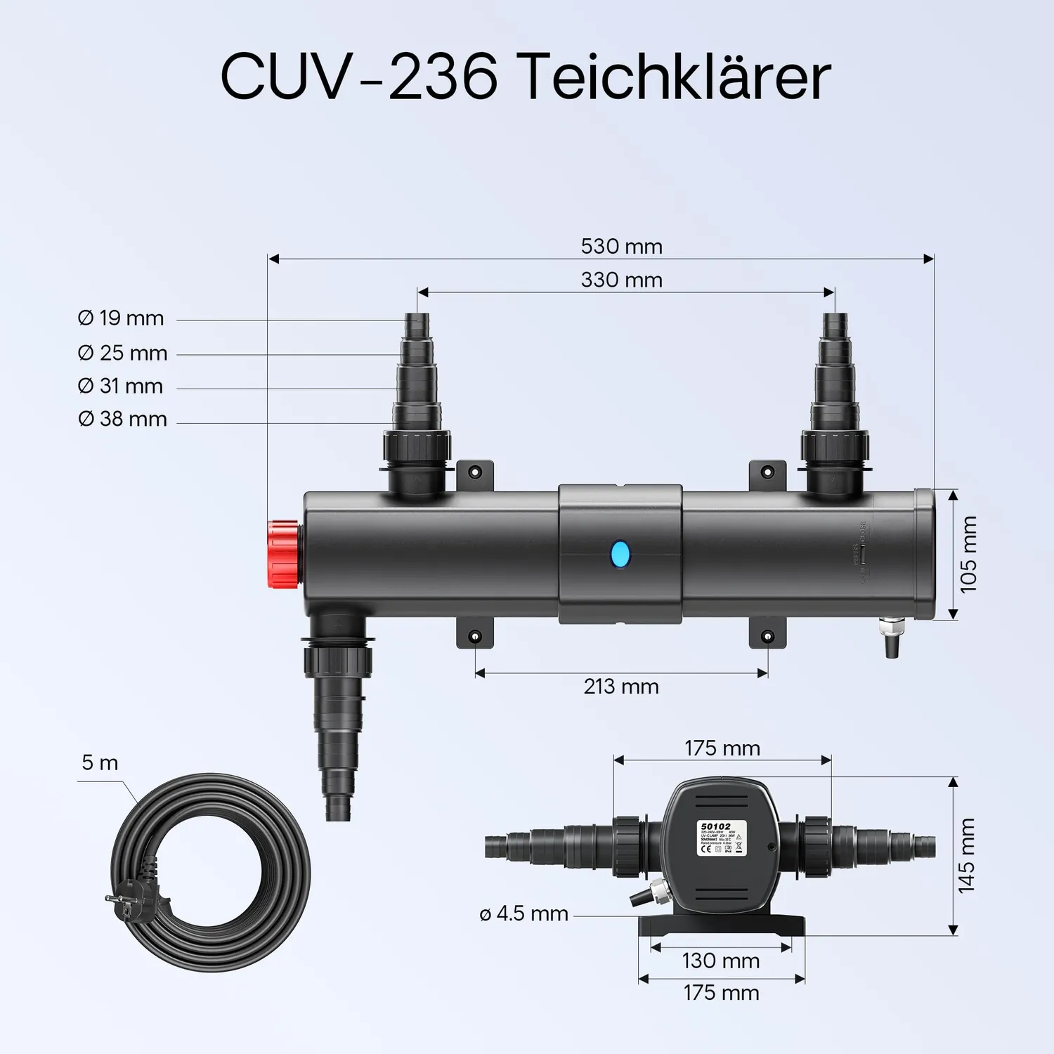 SunSun CBF-550 Teichfilterset 8000 l/h 36W UVC bis 60000 L