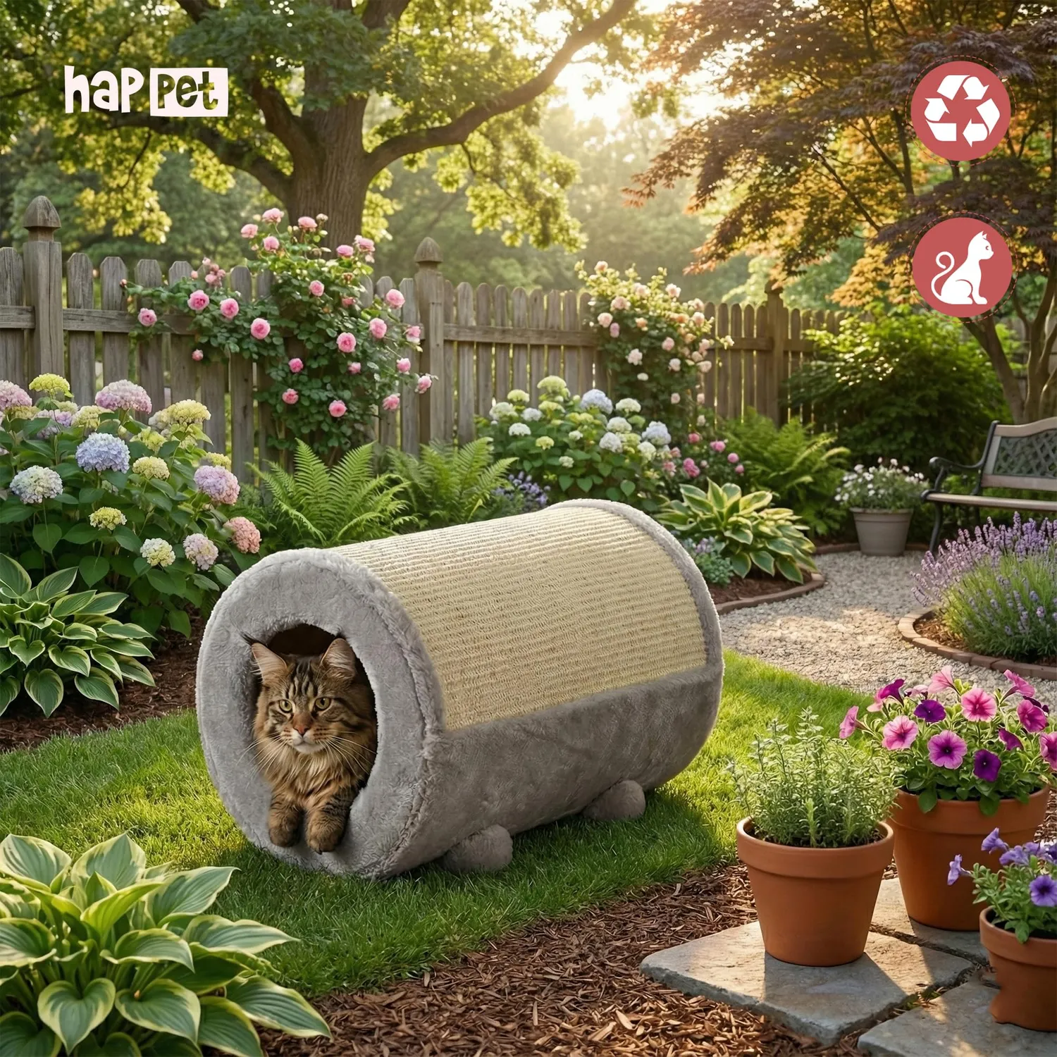 Happet Wandkratzbrett Katze 11x56 cm Sisal creme