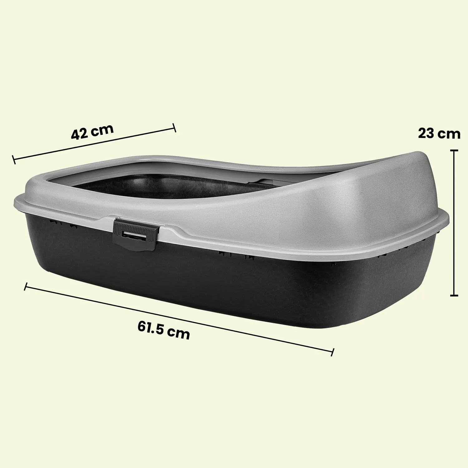 Happet Classic Katzenklo offen 61,5 cm Grau-Schwarz