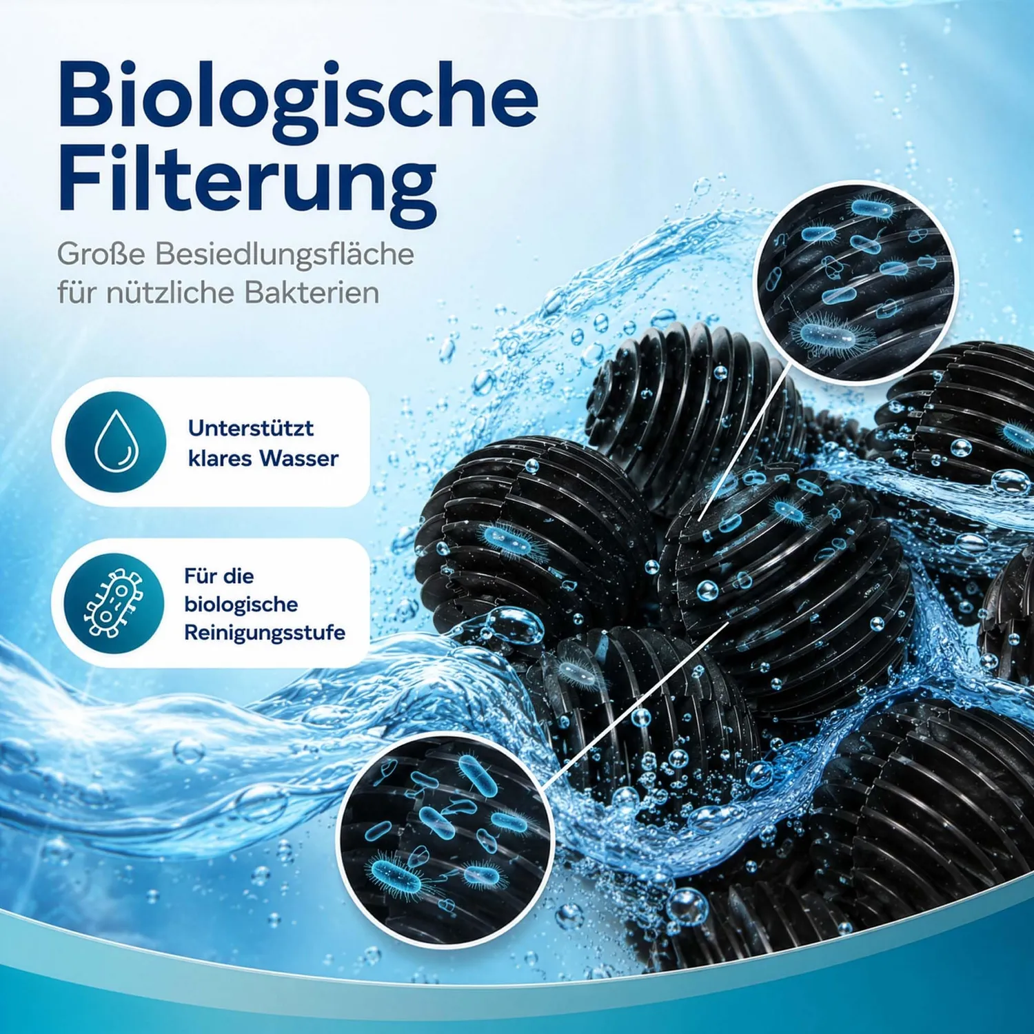 SunSun HW-402B Bio Balls 40 Stück 28mm Filtermedium Süß Salzwasser