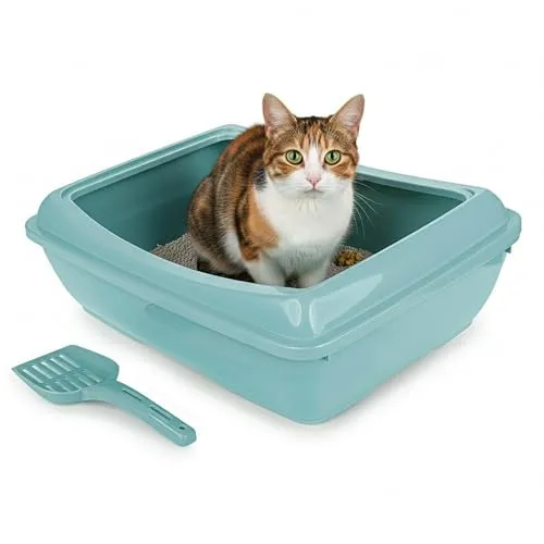 Happet Primal Katzenklo offen 49,5 cm Mintgrün mit Schaufel