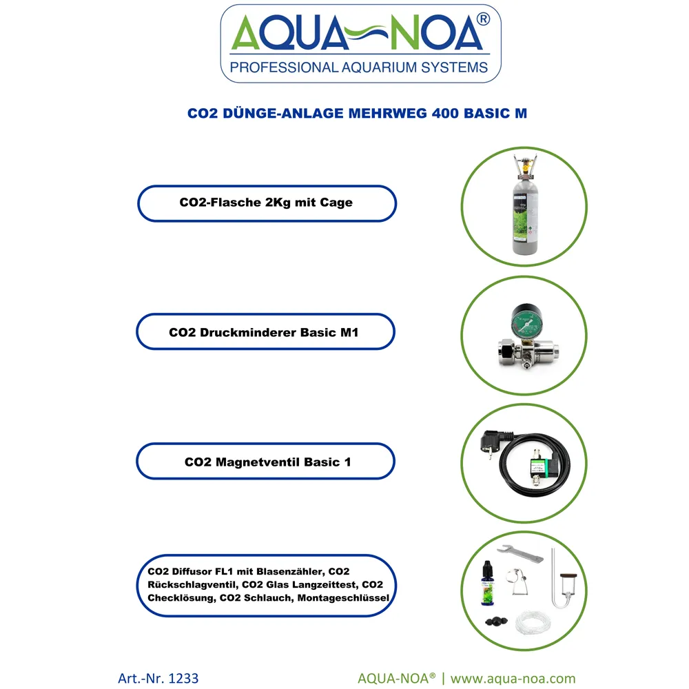 Aqua-Noa Mehrweg 400 Basic M CO2 Düngeanlage komplett