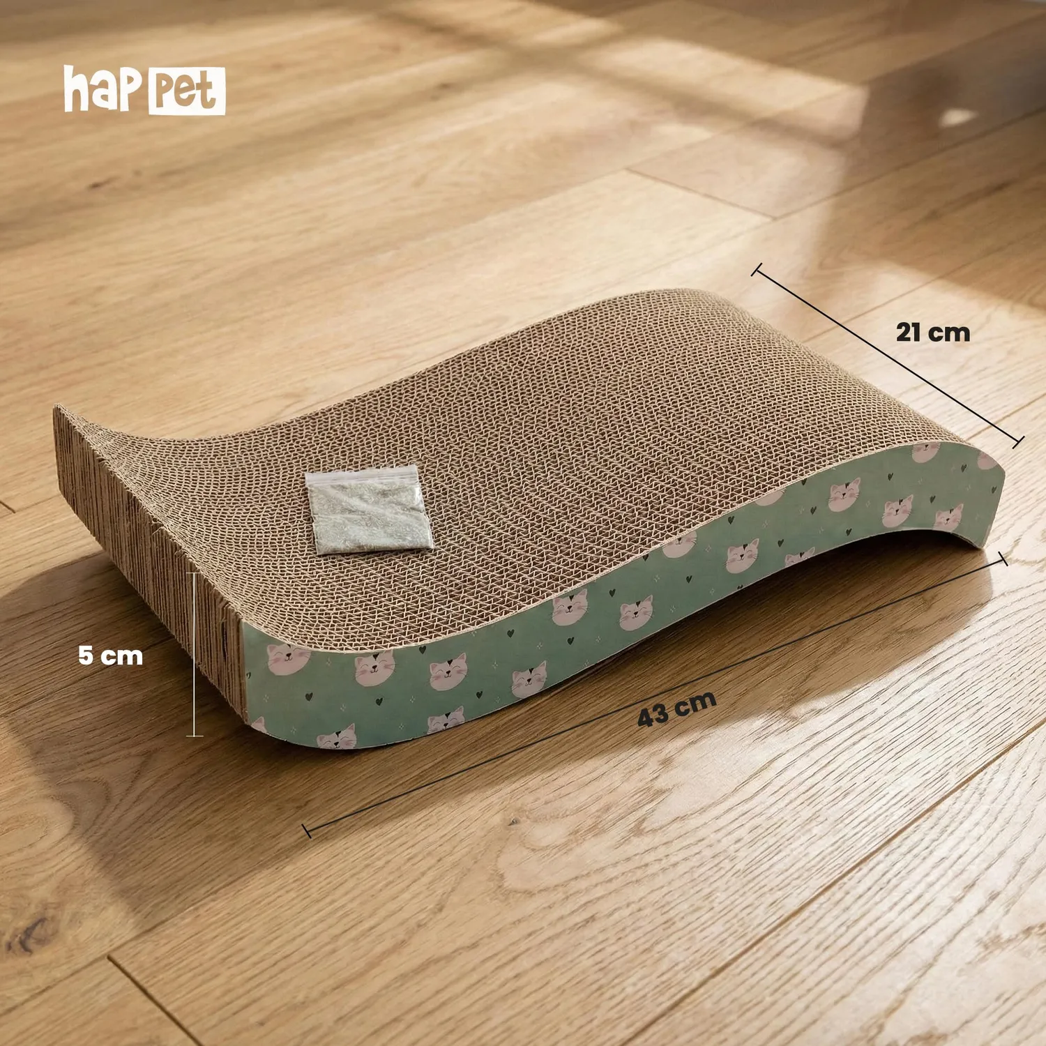 Happet Tiger Kratzpappe Katze 43x21x5 cm Minze