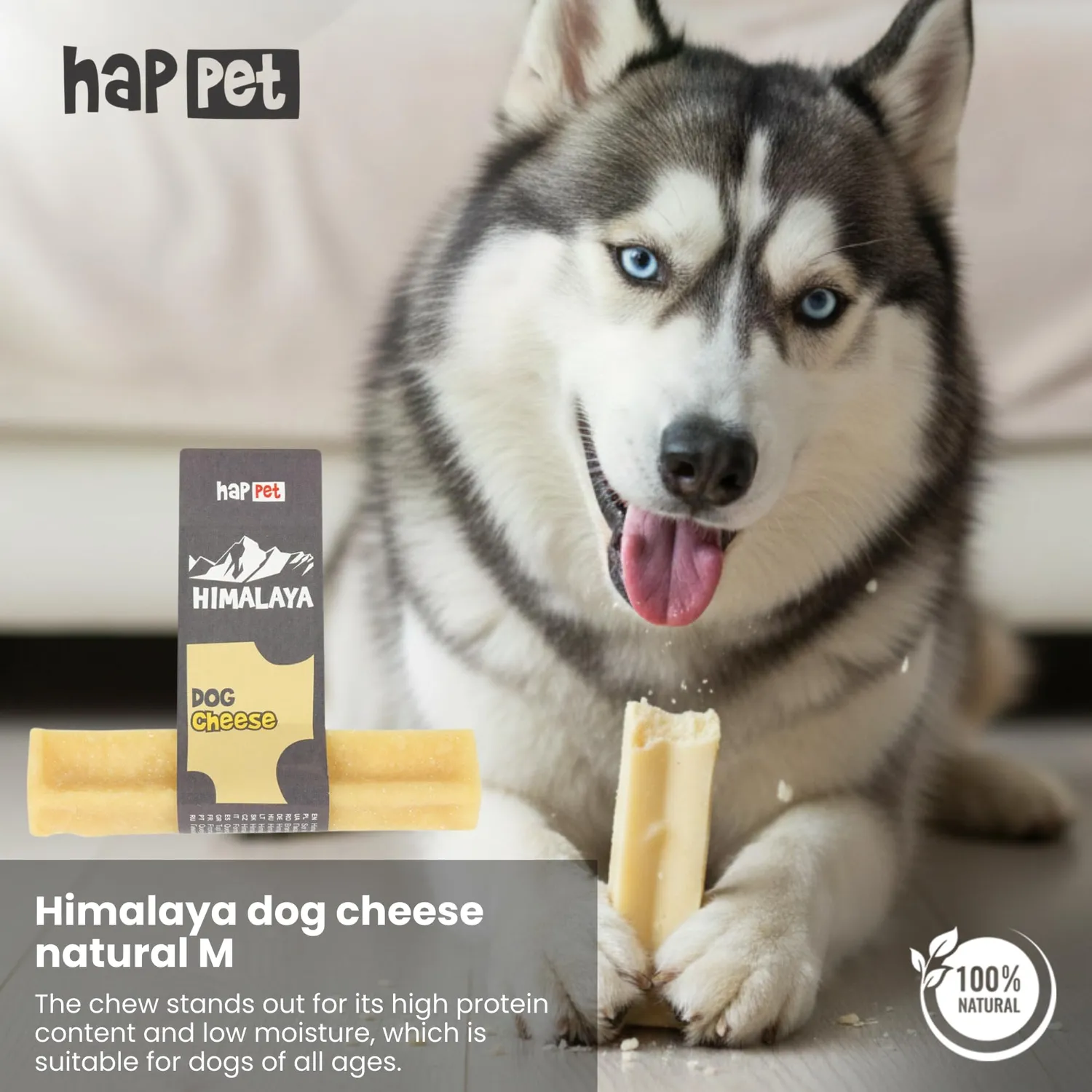 Happet Himalaya Kaukäse M Hundekauartikel 66-74 g fettarm