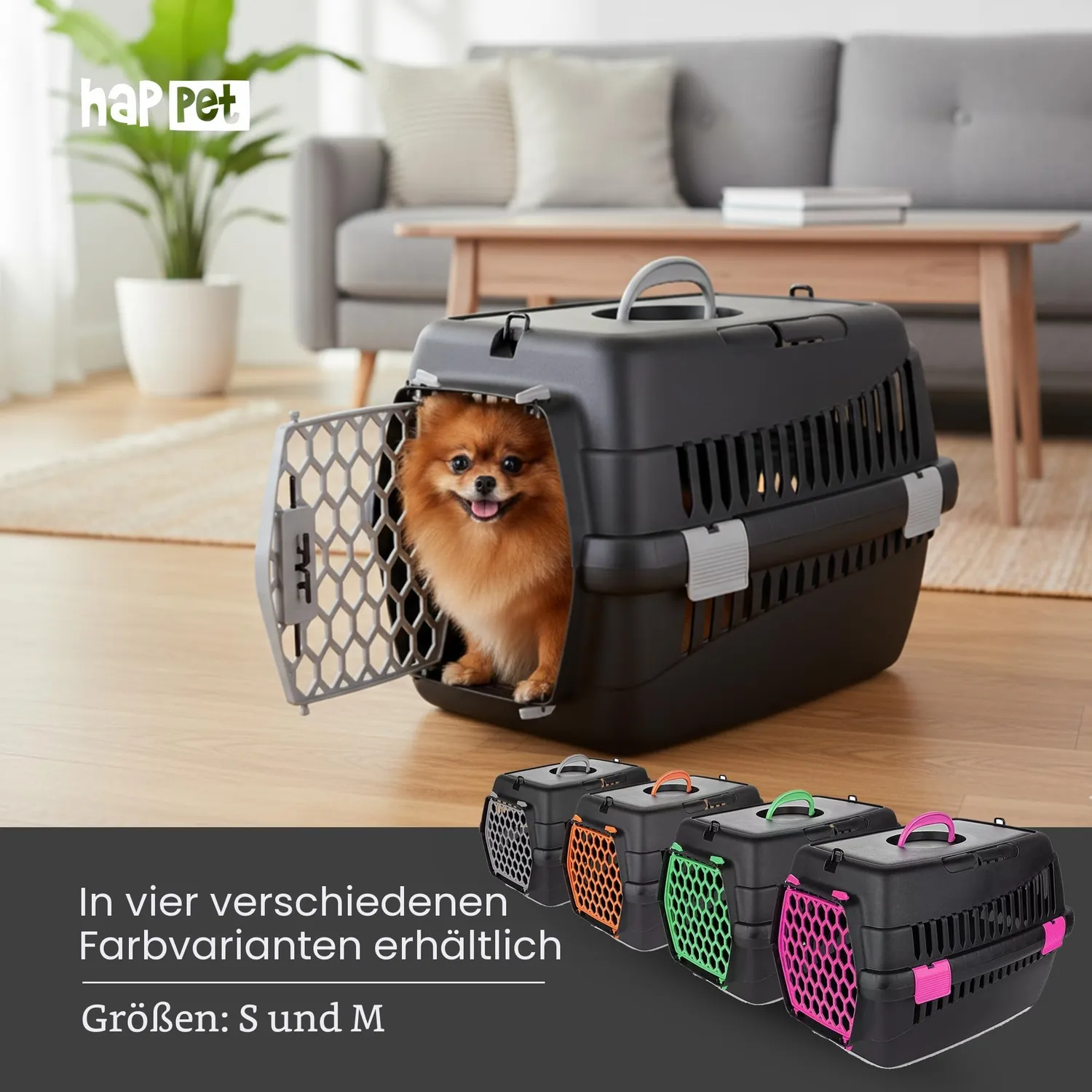 Happet Teddy S Katzentransportbox grau 50x33x33 cm