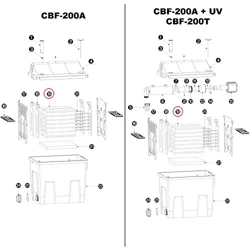 SunSun CBF-200 Gelber Schwamm Ersatz Teichfilter Bio