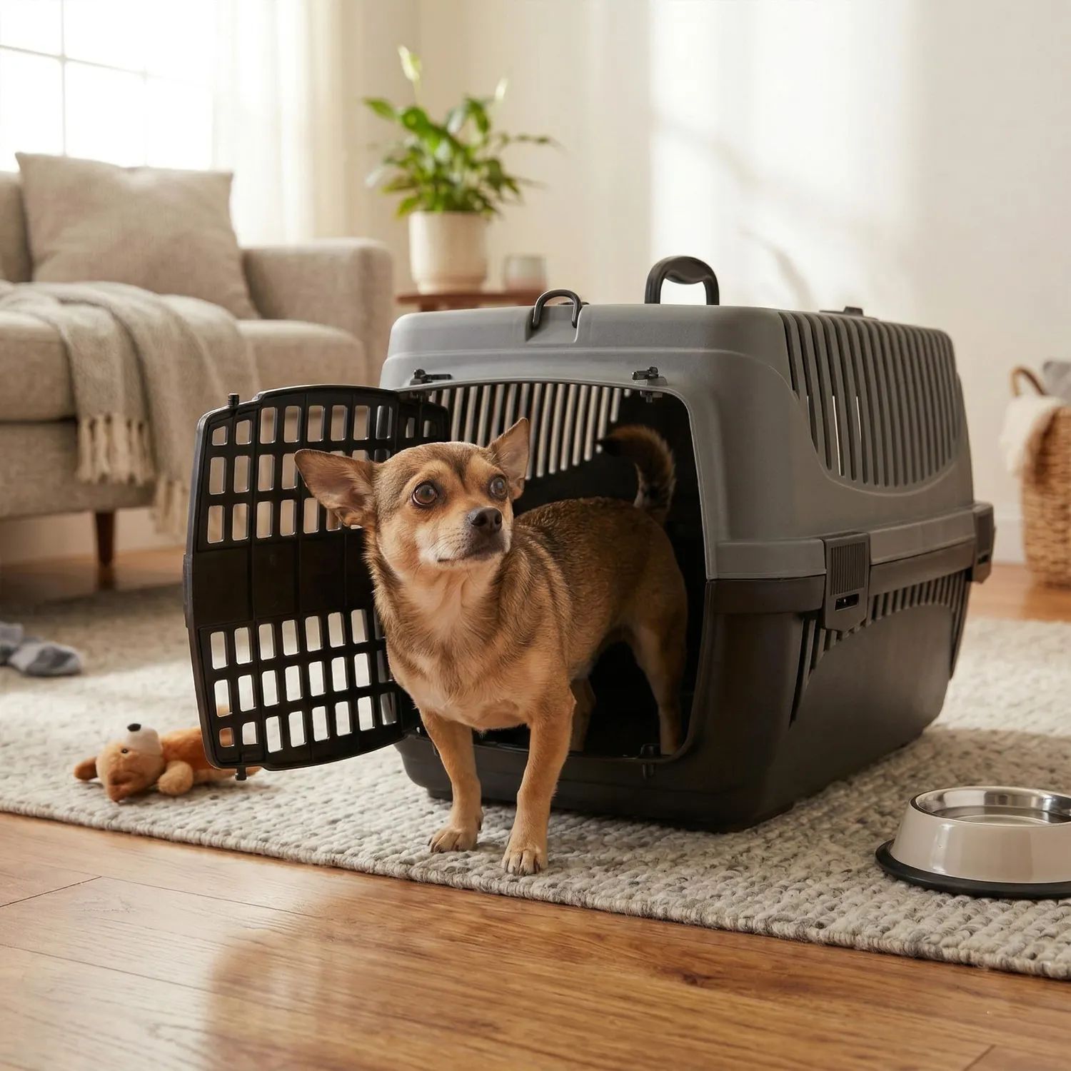 Happet Molly M Hundetransportbox Grau-Schwarz 55 cm