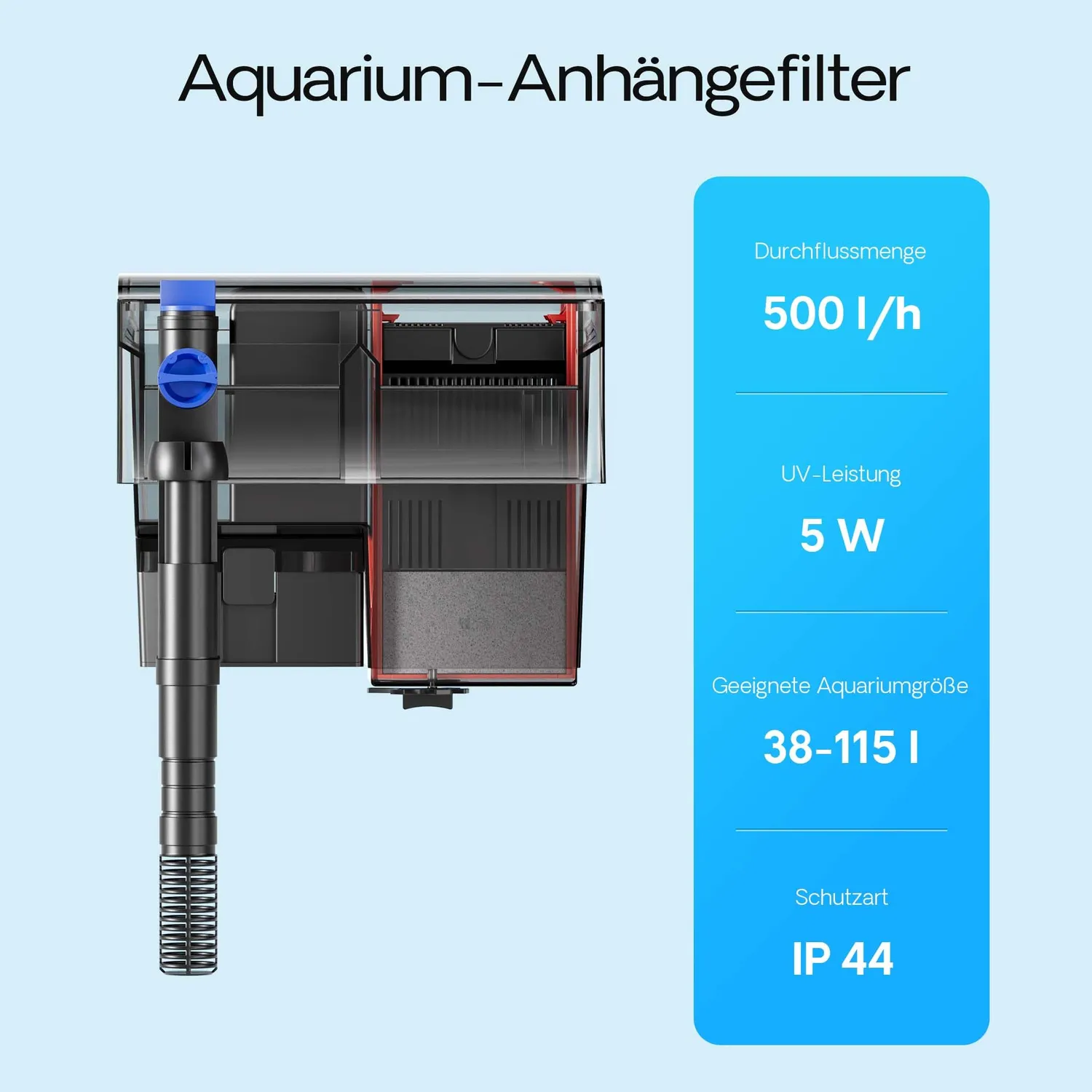 SunSun CBG-500 Hang On Filter Aquarium 500 l/h 115 L