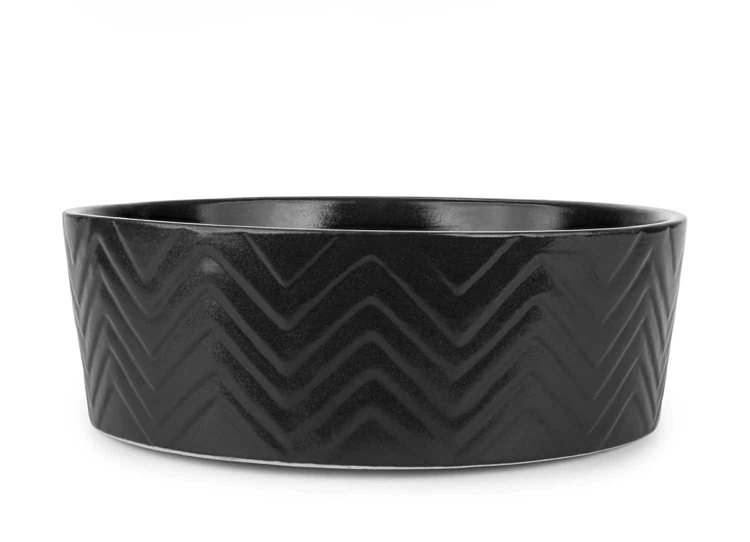 Happet Doppelnapf Keramik schwarz 2x15 cm Holzständer