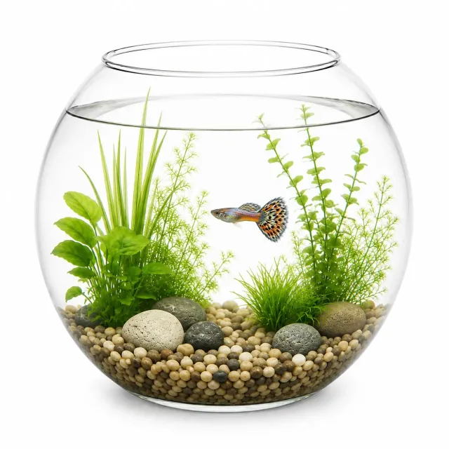 Happet Glasfischvase Rund Fischglas 4 Liter klar