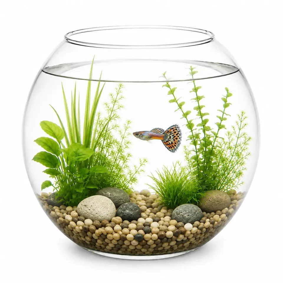 Happet Glasfischvase Rund Fischglas 4 Liter klar