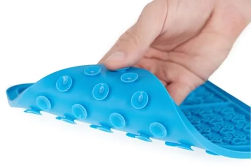 Happet Leckmatte Silikon 21x21 cm blau Anti-Stress