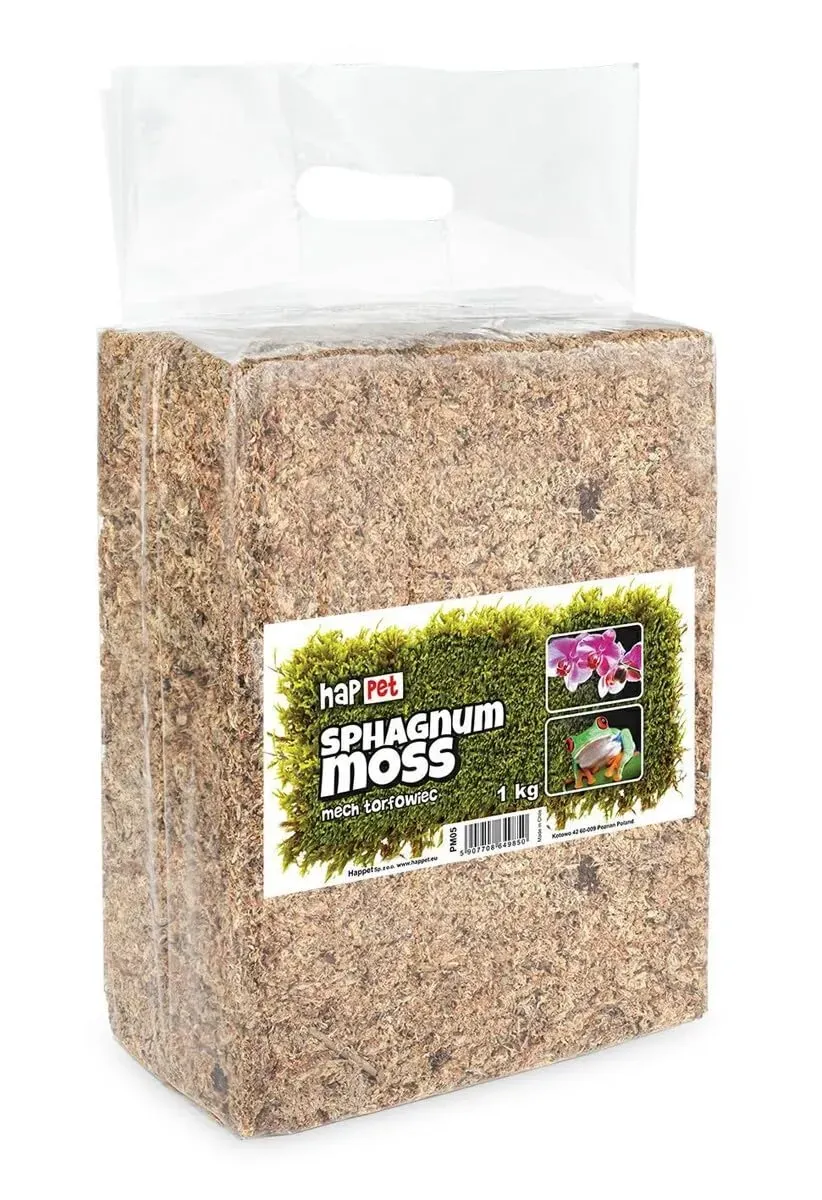 Happet Sphagnum Moos 1 kg Terrariumsubstrat feuchtigkeitsspeichernd
