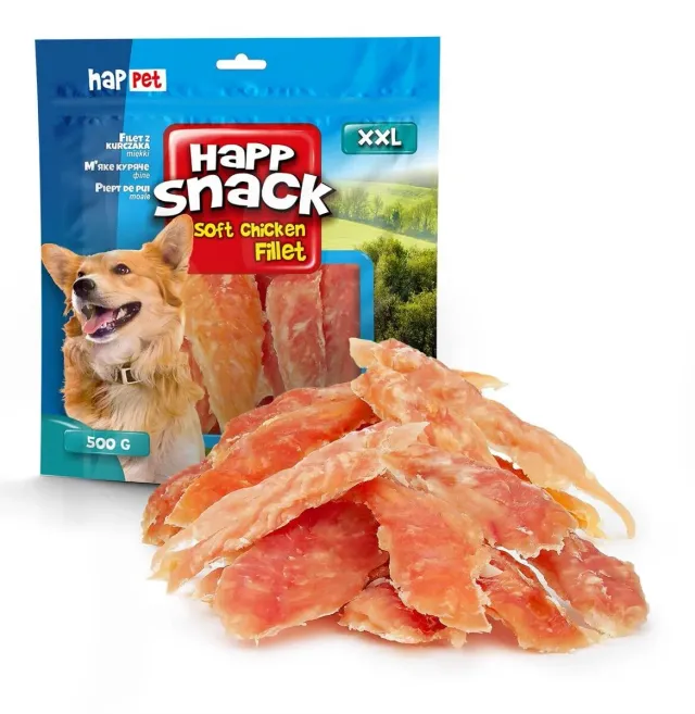 Happet Hähnchen-Jerky Hundesnack 500 g proteinreich