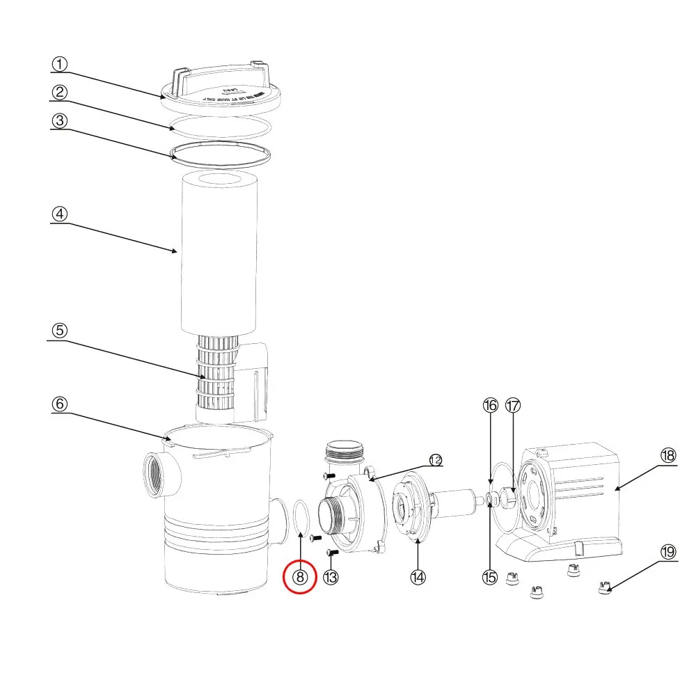 SunSun CPP-10000F Poolpumpe O-Ring 2 Dichtung