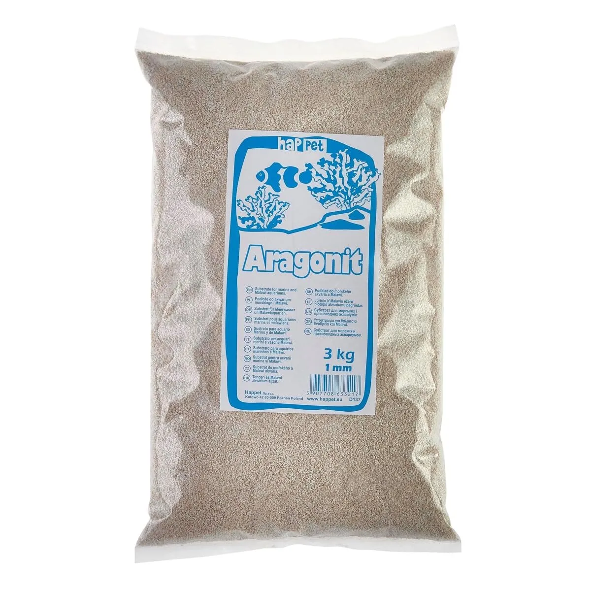 Happet Aragonit 1 mm Aquariensand 3 kg pH-stabilisierend
