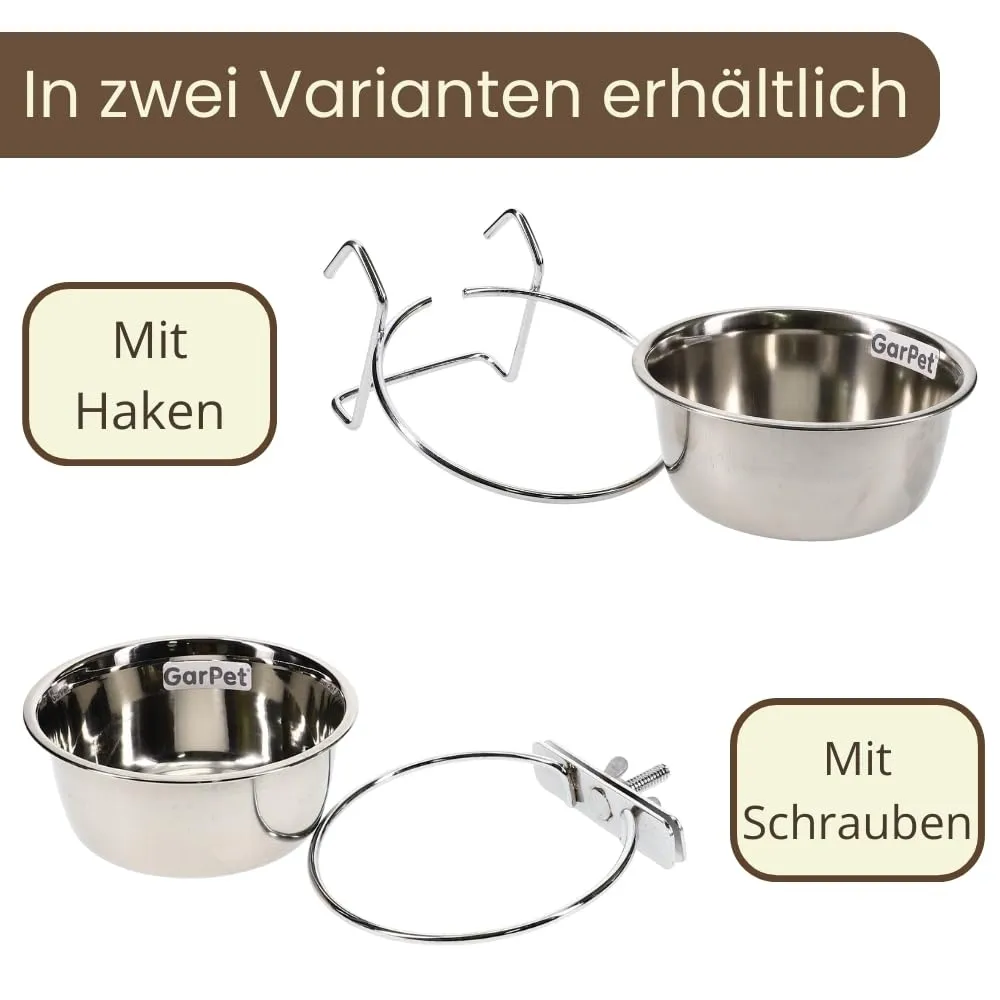 Happet Edelstahlnapf Hängenapf 0,6L Halterung