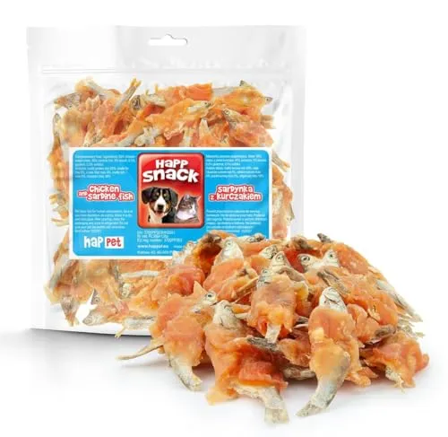 Happet Hähnchenstreifen mit Sardinen Hundesnack 500 g proteinreich