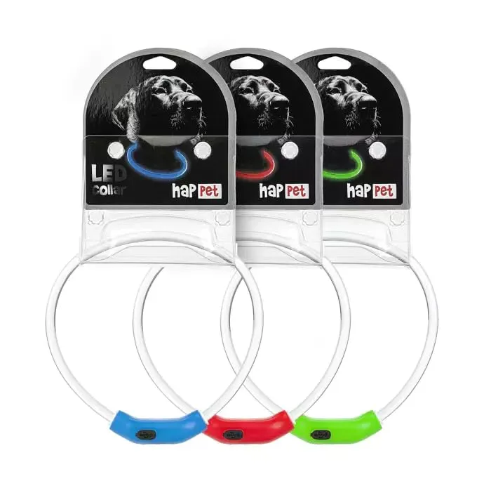 Happet USB-LED Hundehalsband S 40cm grün wasserdicht