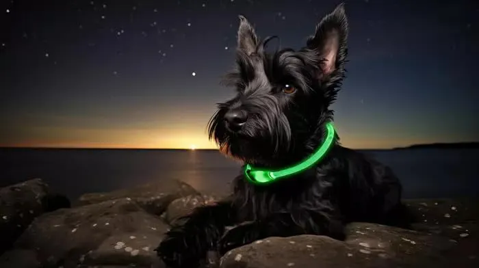 Happet USB-LED Hundehalsband S 40cm grün wasserdicht