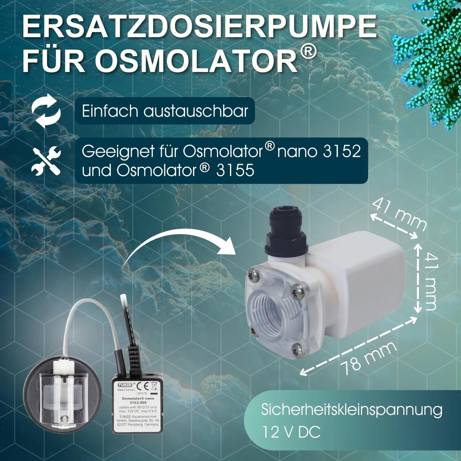 TUNZE Turbelle High Jet 5000 Dosierpumpe 12 V Ersatzpumpe
