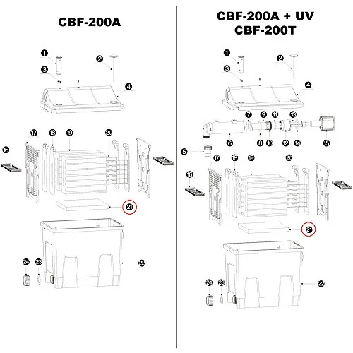 SunSun CBF-200 Japanmatte Ersatz für Teichfilter