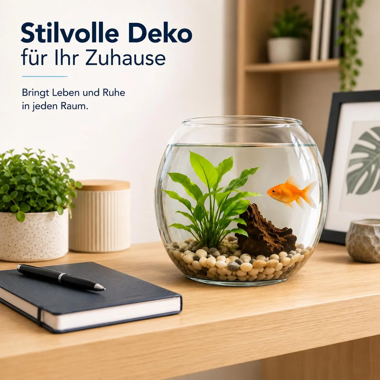 Happet Glasfischvase Rund Fischglas 4 Liter klar