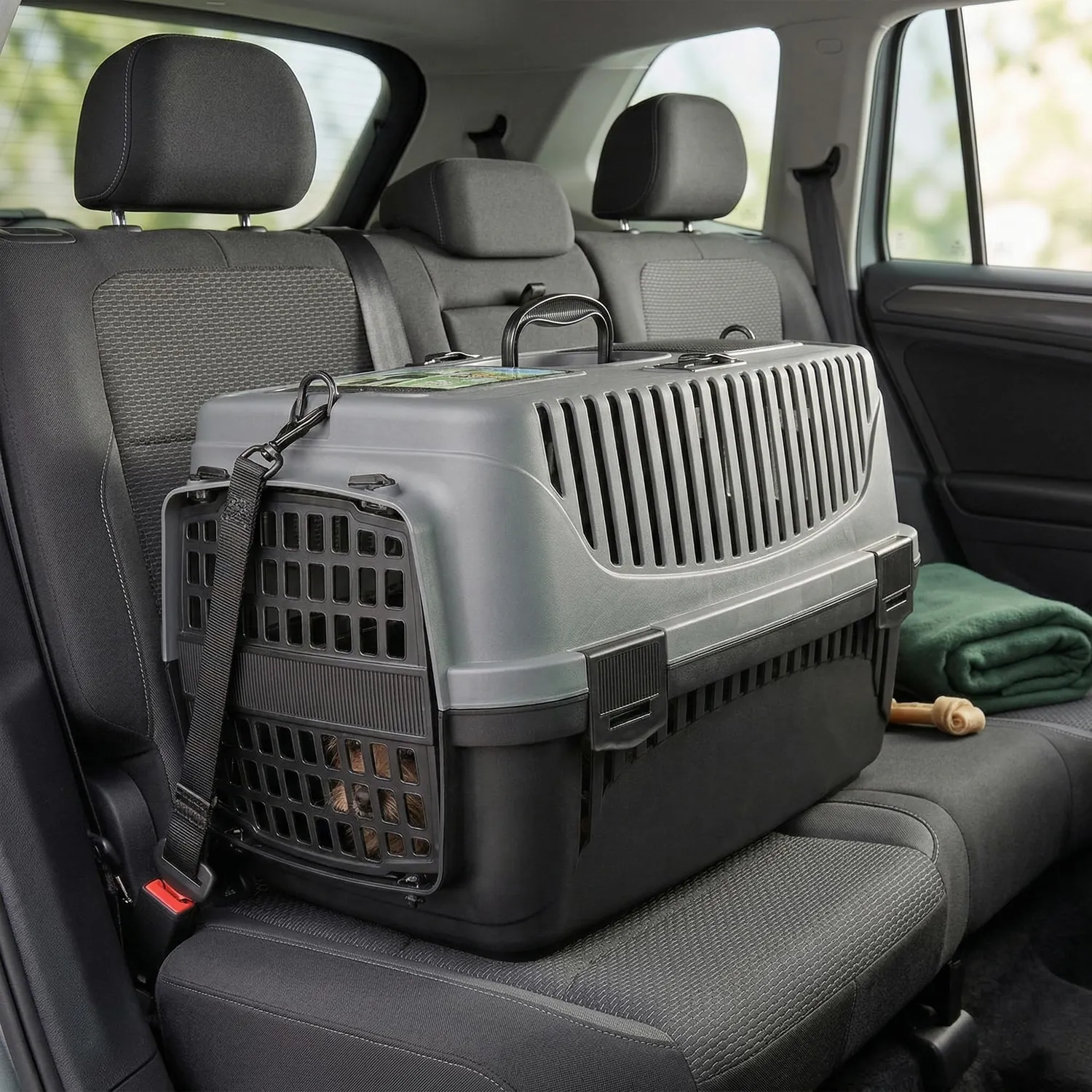 Happet Molly M Hundetransportbox Grau-Schwarz 55 cm