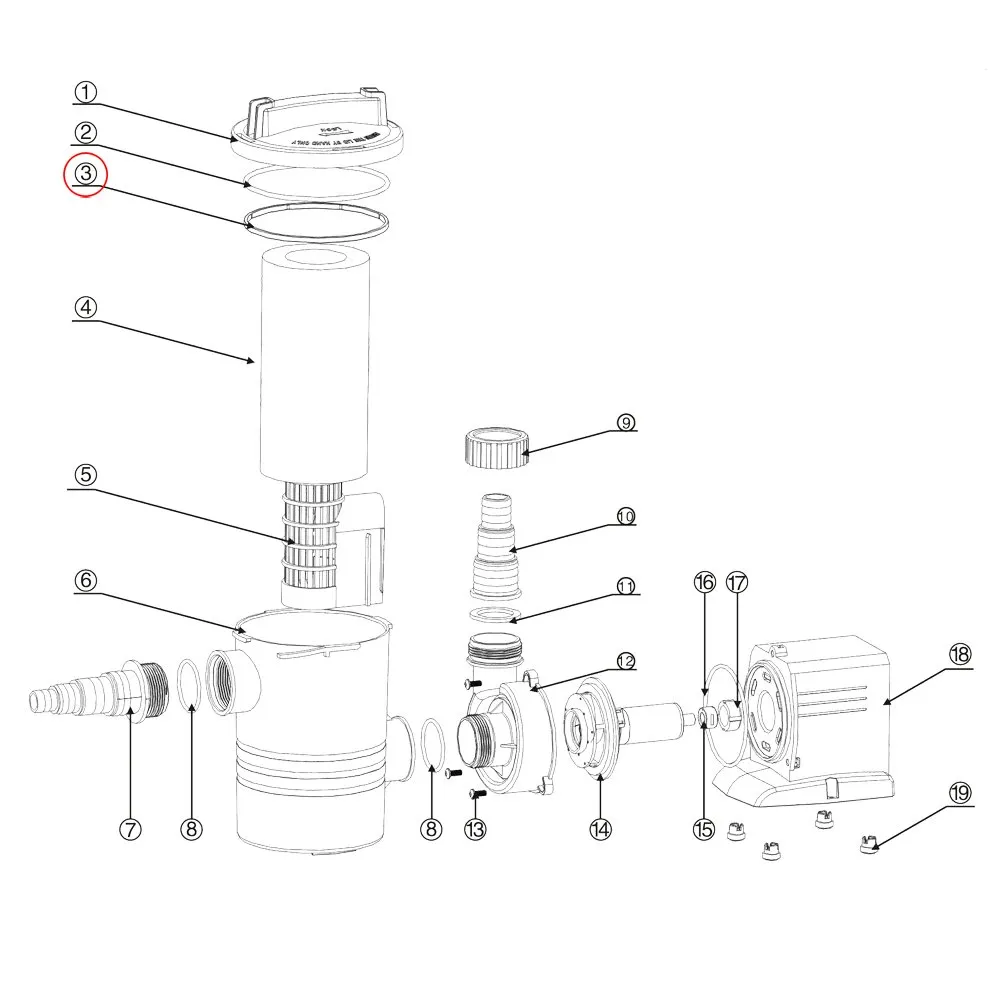SunSun CPP-10000F Filter-Dichtung Poolpumpe Ersatzteil