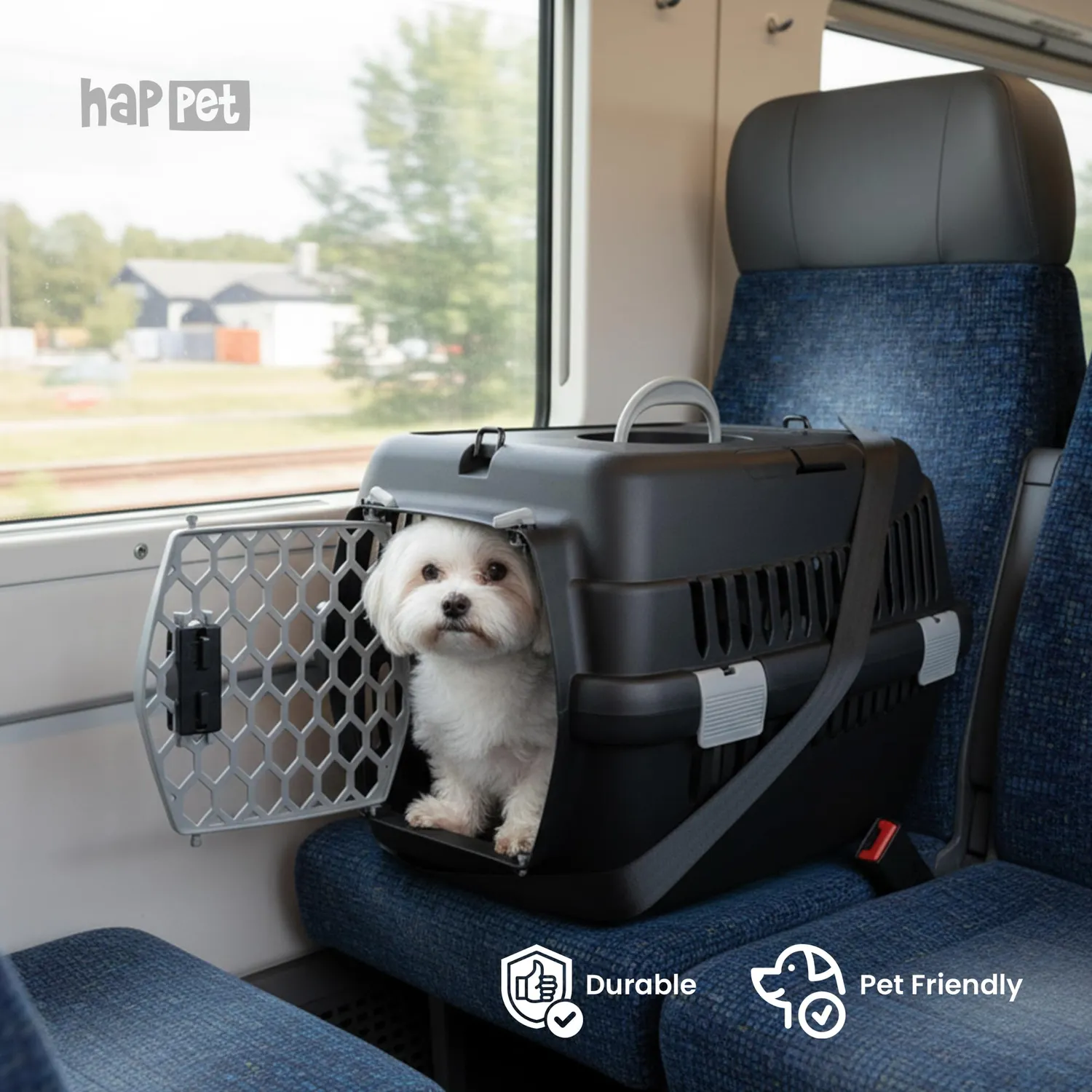 Happet Teddy S Katzentransportbox grau 50x33x33 cm