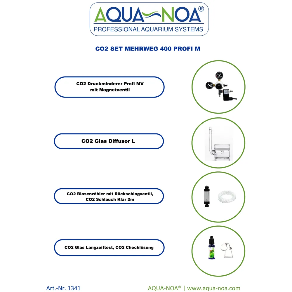 Aqua-Noa 1341 CO2 Set Mehrweg 400 Profi M