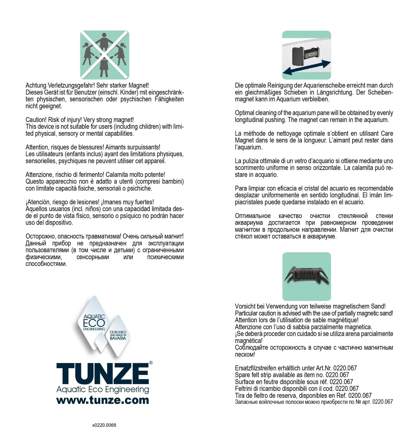 Tunze Care Magnet Pico Algenmagnet 3-6mm Glas