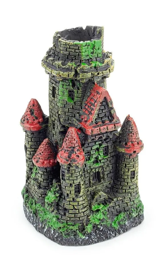 Happet Schloss Deko 8 cm Aquarium rote Dächer