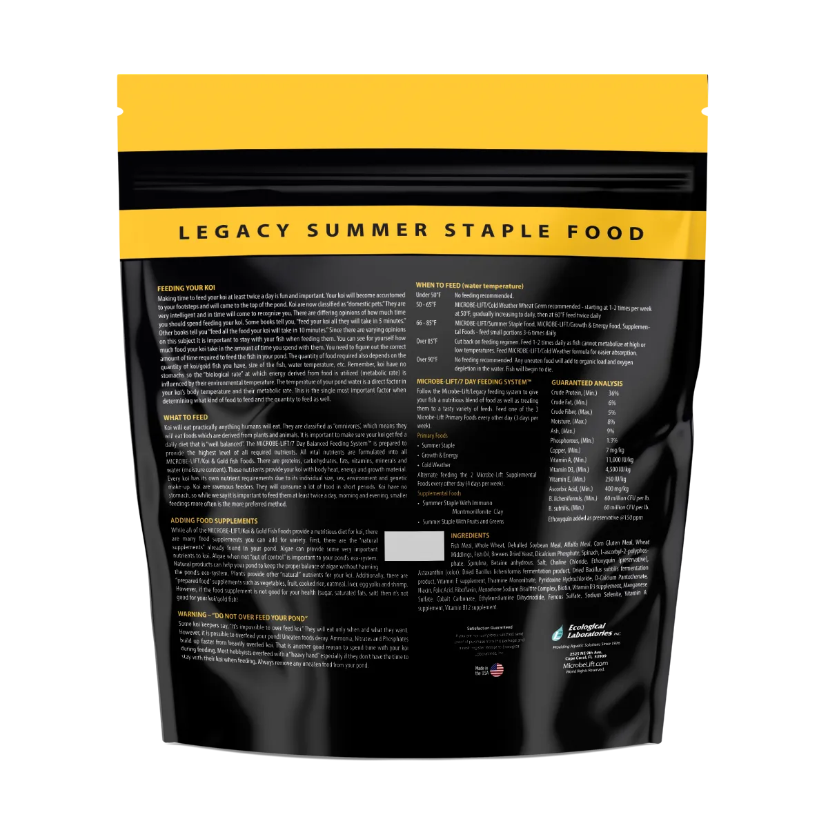 Microbe-Lift Legacy Summer Staple Teichfischfutter Sommer