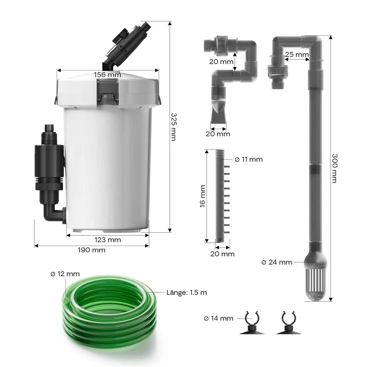 SunSun HW-603B Aquarium Außenfilter 400 l/h für 120 Liter