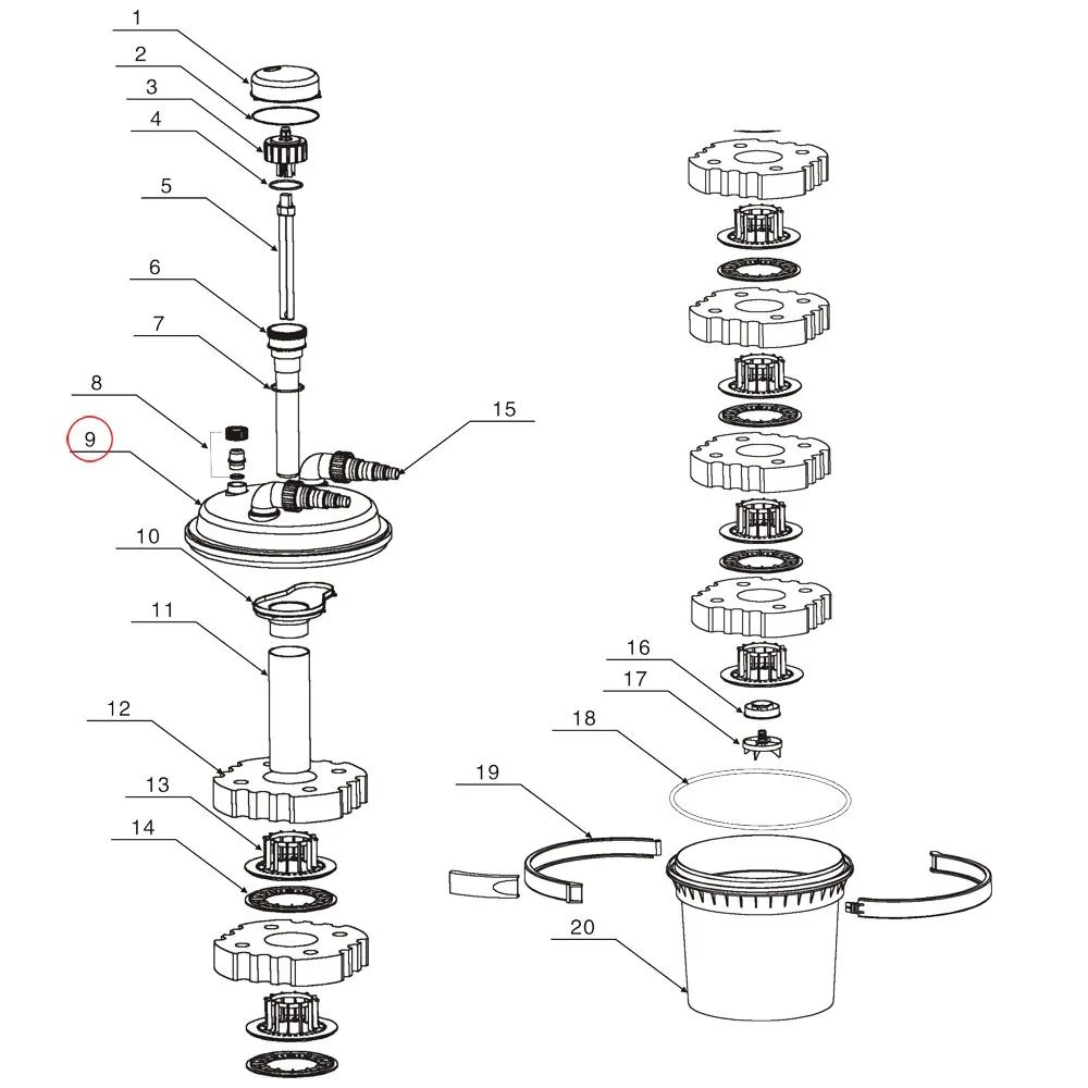 Sunsun CPF-380 Deckel Ersatzteil Druckteichfilter