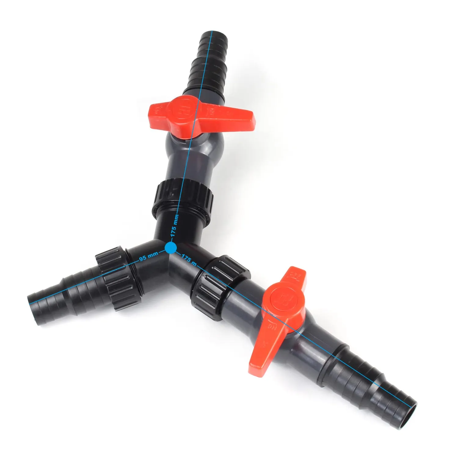 SunSun Y-Verteiler 50174 20/25 mm mit Absperrhahn