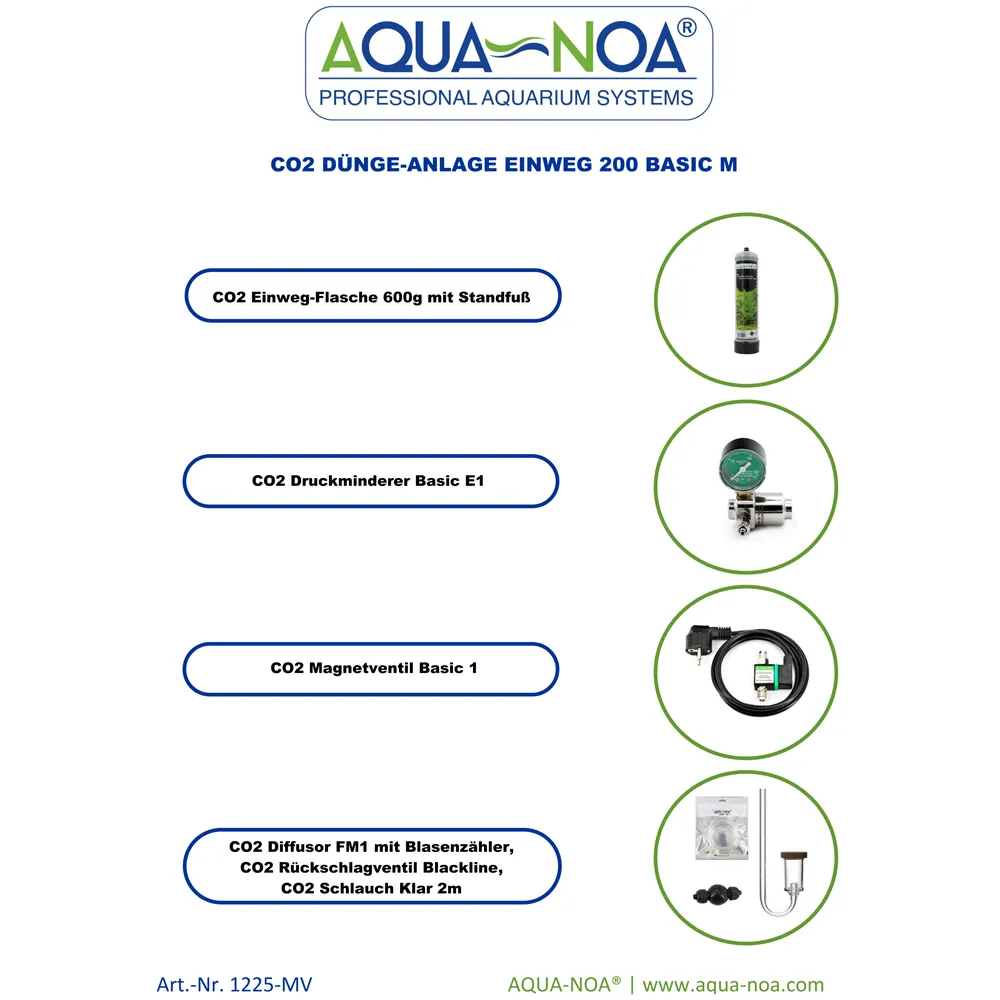 Aqua-Noa 1225-MV CO2 Anlage Einweg 200 Basic M