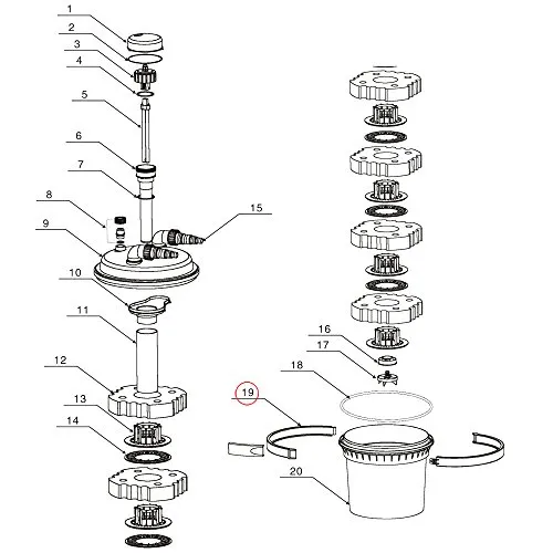 SunSun CPF-280/380/500 Spannring Ersatz Druckfilter-Ring