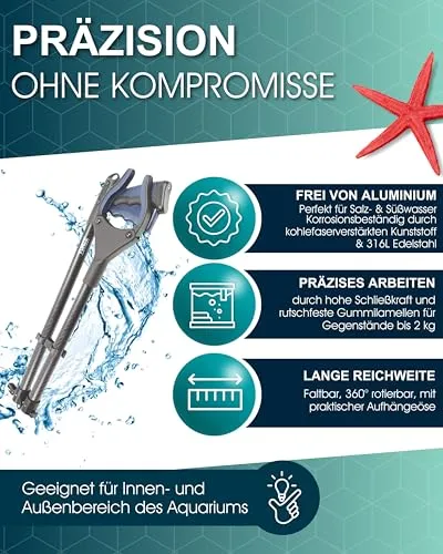 TUNZE Aquarienzange Carbon 86 cm Greifzange 2 kg