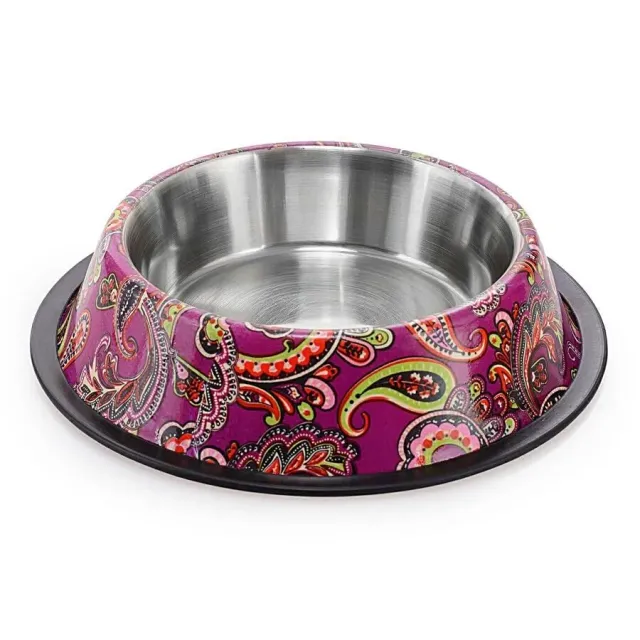 Happet Schale Pink Futternapf 12cm 0,2L Paisley Edelstahl