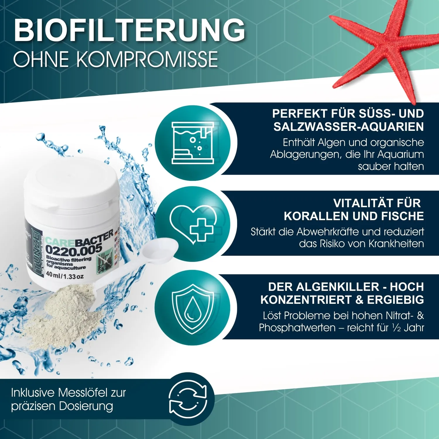 TUNZE Care Bacter Filtersubstrat 40ml Algenpflege